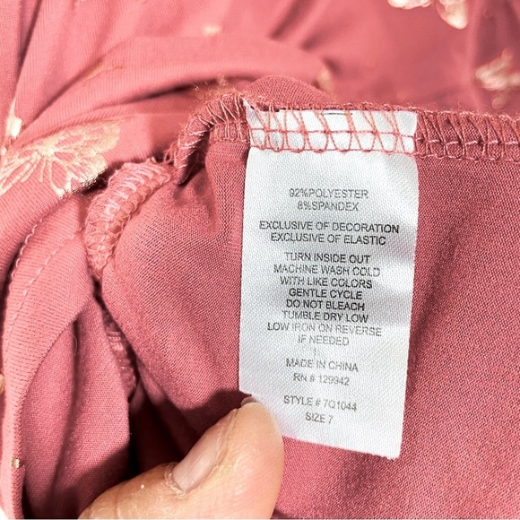 btween Rust Color and Rose Gold Butterfly Print Girls Dress size 7 - Picture 4 of 7